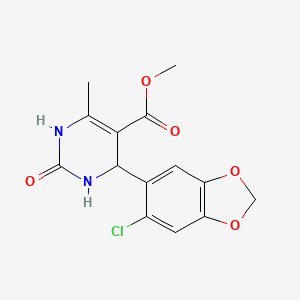 molecular formula C14H13ClN2O5 B11706651 Methyl 4-(6-chloro-1,3-benzodioxol-5-yl)-6-methyl-2-oxo-1,2,3,4-tetrahydropyrimidine-5-carboxylate 