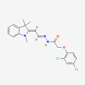 2-(2,4-dichlorophenoxy)-N'-[(1E,2Z)-2-(1,3,3-trimethyl-1,3-dihydro-2H-indol-2-ylidene)ethylidene]acetohydrazide