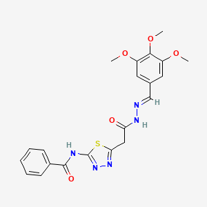 N-(5-{2-oxo-2-[(2E)-2-(3,4,5-trimethoxybenzylidene)hydrazinyl]ethyl}-1,3,4-thiadiazol-2-yl)benzamide