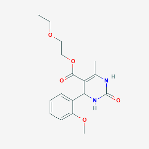 molecular formula C17H22N2O5 B11706664 2-Ethoxyethyl 4-(2-methoxyphenyl)-6-methyl-2-oxo-1,2,3,4-tetrahydropyrimidine-5-carboxylate 