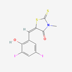 (5E)-5-[(2-hydroxy-3,5-diiodophenyl)methylidene]-3-methyl-2-sulfanylidene-1,3-thiazolidin-4-one