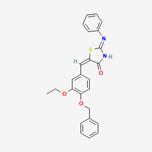 (2Z,5E)-5-[4-(benzyloxy)-3-ethoxybenzylidene]-2-(phenylimino)-1,3-thiazolidin-4-one