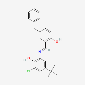 2-[(E)-[(5-Benzyl-2-hydroxyphenyl)methylidene]amino]-4-tert-butyl-6-chlorophenol