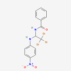 molecular formula C15H12Br3N3O3 B11706697 N-[2,2,2-tribromo-1-(4-nitroanilino)ethyl]benzamide 