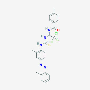 4-methyl-N-{2,2,2-trichloro-1-[({2-methyl-4-[(E)-(2-methylphenyl)diazenyl]phenyl}carbamothioyl)amino]ethyl}benzamide