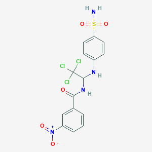 3-nitro-N-{2,2,2-trichloro-1-[(4-sulfamoylphenyl)amino]ethyl}benzamide