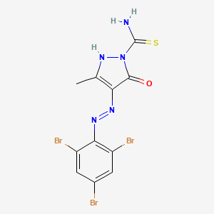 3-methyl-5-oxo-4-(2,4,6-tribromophenyl)azo-4H-pyrazole-1-carbothioamide