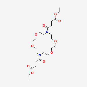 molecular formula C24H42N2O10 B11706742 4-[16-(3-Ethoxycarbonyl-propionyl)-1,4,10,13-tetraoxa-7,16-diaza-cyclooctadec-7-yl]-4-oxo-butyric acid ethyl ester 