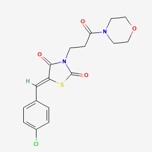 molecular formula C17H17ClN2O4S B11706746 (Z)-5-(4-chlorobenzylidene)-3-(3-morpholino-3-oxopropyl)thiazolidine-2,4-dione 