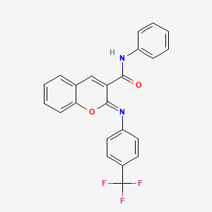 (2Z)-N-phenyl-2-{[4-(trifluoromethyl)phenyl]imino}-2H-chromene-3-carboxamide