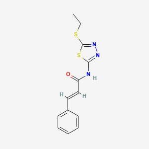 molecular formula C13H13N3OS2 B11706768 (2E)-N-[5-(ethylsulfanyl)-1,3,4-thiadiazol-2-yl]-3-phenylprop-2-enamide 