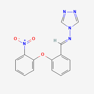 molecular formula C15H11N5O3 B11706805 N-{(E)-[2-(2-nitrophenoxy)phenyl]methylidene}-4H-1,2,4-triazol-4-amine 