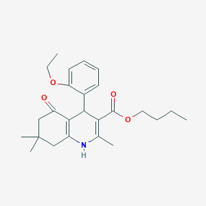 molecular formula C25H33NO4 B11706809 Butyl 4-(2-ethoxyphenyl)-2,7,7-trimethyl-5-oxo-1,4,5,6,7,8-hexahydroquinoline-3-carboxylate 