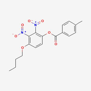 molecular formula C18H18N2O7 B11706828 4-Butoxy-2,3-dinitrophenyl 4-methylbenzoate 