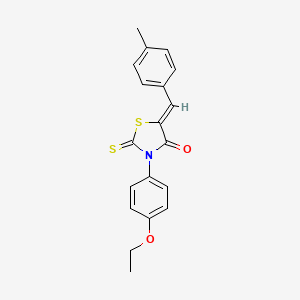 molecular formula C19H17NO2S2 B11706882 (5Z)-3-(4-ethoxyphenyl)-5-[(4-methylphenyl)methylidene]-2-sulfanylidene-1,3-thiazolidin-4-one 