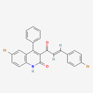 6-Bromo-3-(3-(4-bromo-phenyl)-acryloyl)-4-phenyl-1H-quinolin-2-one