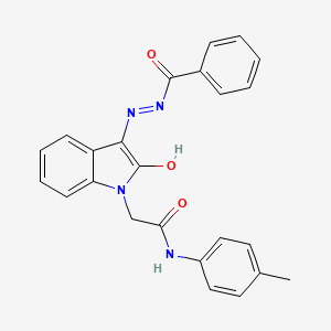 2-[(3Z)-3-(benzoylhydrazono)-2-oxo-2,3-dihydro-1H-indol-1-yl]-N-(4-methylphenyl)acetamide