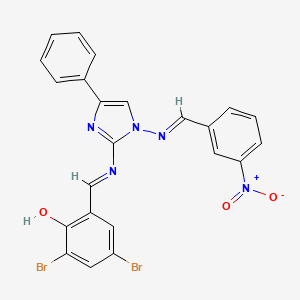 2,4-dibromo-6-{(E)-[(1-{[(E)-(3-nitrophenyl)methylidene]amino}-4-phenyl-1H-imidazol-2-yl)imino]methyl}phenol