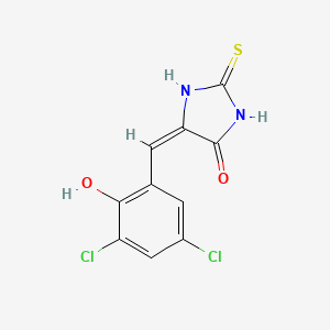 molecular formula C10H6Cl2N2O2S B11706957 (5E)-5-[(3,5-dichloro-2-hydroxyphenyl)methylidene]-2-sulfanylideneimidazolidin-4-one 