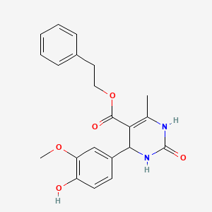 molecular formula C21H22N2O5 B11706971 2-Phenylethyl 4-(4-hydroxy-3-methoxyphenyl)-6-methyl-2-oxo-1,2,3,4-tetrahydropyrimidine-5-carboxylate 