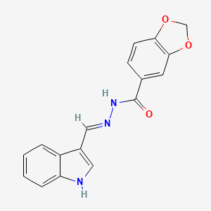 molecular formula C17H13N3O3 B11706983 N'-[(E)-1H-indol-3-ylmethylidene]-1,3-benzodioxole-5-carbohydrazide 