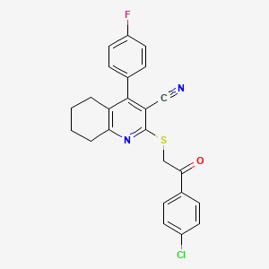 2-{[2-(4-Chlorophenyl)-2-oxoethyl]sulfanyl}-4-(4-fluorophenyl)-5,6,7,8-tetrahydroquinoline-3-carbonitrile