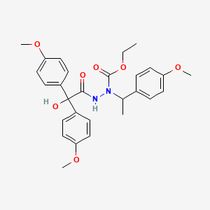 Ethyl 2-{hydroxy[bis(4-methoxyphenyl)]acetyl}-1-[1-(4-methoxyphenyl)ethyl]hydrazinecarboxylate