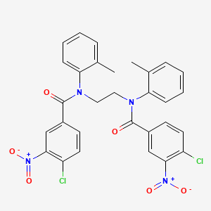 molecular formula C30H24Cl2N4O6 B11707038 N,N'-ethane-1,2-diylbis[4-chloro-N-(2-methylphenyl)-3-nitrobenzamide] 