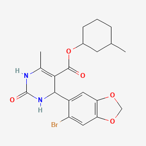 3-Methylcyclohexyl 4-(6-bromo-1,3-benzodioxol-5-yl)-6-methyl-2-oxo-1,2,3,4-tetrahydropyrimidine-5-carboxylate