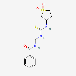 molecular formula C13H17N3O3S2 B11707094 N-({[(1,1-dioxidotetrahydrothiophen-3-yl)carbamothioyl]amino}methyl)benzamide 