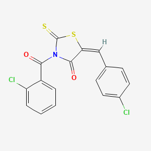 (5E)-3-(2-chlorobenzoyl)-5-[(4-chlorophenyl)methylidene]-2-sulfanylidene-1,3-thiazolidin-4-one