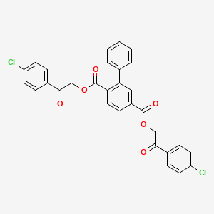 molecular formula C30H20Cl2O6 B11707115 Bis[2-(4-chlorophenyl)-2-oxoethyl] biphenyl-2,5-dicarboxylate 