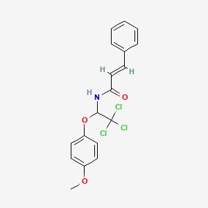 molecular formula C18H16Cl3NO3 B11707119 (2E)-3-phenyl-N-[2,2,2-trichloro-1-(4-methoxyphenoxy)ethyl]prop-2-enamide 