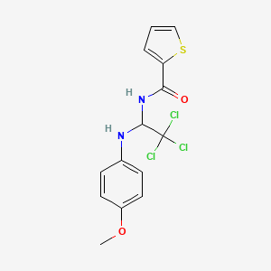 molecular formula C14H13Cl3N2O2S B11707129 N-{2,2,2-trichloro-1-[(4-methoxyphenyl)amino]ethyl}thiophene-2-carboxamide 