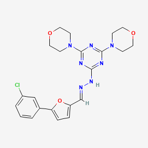 2-[(2E)-2-{[5-(3-chlorophenyl)furan-2-yl]methylidene}hydrazinyl]-4,6-di(morpholin-4-yl)-1,3,5-triazine