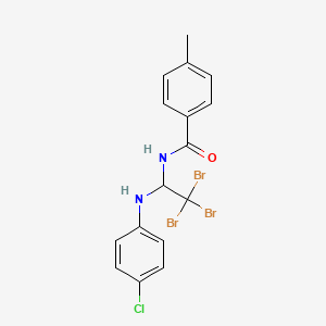 molecular formula C16H14Br3ClN2O B11707131 4-methyl-N-{2,2,2-tribromo-1-[(4-chlorophenyl)amino]ethyl}benzamide 