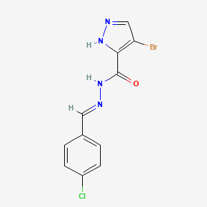 4-bromo-N'-[(E)-(4-chlorophenyl)methylidene]-1H-pyrazole-3-carbohydrazide