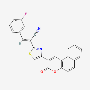 (2E)-3-(3-Fluorophenyl)-2-(4-{3-oxo-3H-benzo[F]chromen-2-YL}-1,3-thiazol-2-YL)prop-2-enenitrile