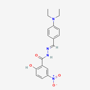 molecular formula C18H20N4O4 B11707186 2-Hydroxy-5-nitro-benzoic acid (4-diethylamino-benzylidene)-hydrazide 