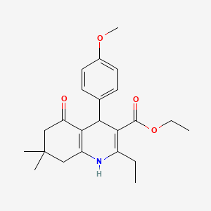 Ethyl 2-ethyl-4-(4-methoxyphenyl)-7,7-dimethyl-5-oxo-1,4,5,6,7,8-hexahydroquinoline-3-carboxylate