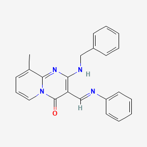 2-(benzylamino)-9-methyl-3-[(E)-(phenylimino)methyl]-4H-pyrido[1,2-a]pyrimidin-4-one