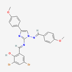 2,4-dibromo-6-[(E)-{[4-(4-methoxyphenyl)-1-{[(E)-(4-methoxyphenyl)methylidene]amino}-1H-imidazol-2-yl]imino}methyl]phenol