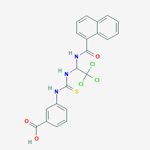 3-[({[2,2,2-Trichloro-1-(1-naphthoylamino)ethyl]amino}carbonothioyl)amino]benzoic acid