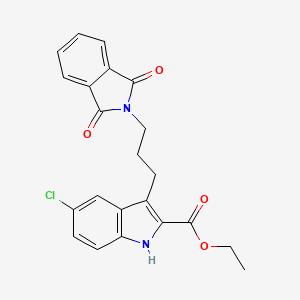 molecular formula C22H19ClN2O4 B11707344 ethyl 5-chloro-3-[3-(1,3-dioxoisoindol-2-yl)propyl]-1H-indole-2-carboxylate 