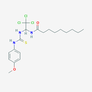 molecular formula C19H28Cl3N3O2S B11707371 N-(2,2,2-Trichloro-1-{[(4-methoxyphenyl)carbamothioyl]amino}ethyl)nonanamide 