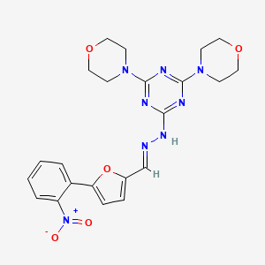 2,4-di(morpholin-4-yl)-6-[(2E)-2-{[5-(2-nitrophenyl)furan-2-yl]methylidene}hydrazinyl]-1,3,5-triazine