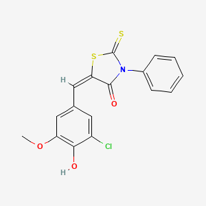 (5E)-5-(3-chloro-4-hydroxy-5-methoxybenzylidene)-3-phenyl-2-thioxo-1,3-thiazolidin-4-one