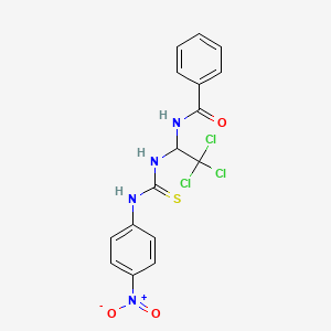 N-(2,2,2-Trichloro-1-(3-(4-nitro-phenyl)-thioureido)-ethyl)-benzamide