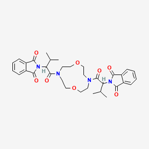 molecular formula C34H40N4O8 B11707470 2,2'-[1,7-dioxa-4,10-diazacyclododecane-4,10-diylbis(3-methyl-1-oxobutane-1,2-diyl)]bis(1H-isoindole-1,3(2H)-dione) 