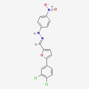 (1E)-1-{[5-(3,4-dichlorophenyl)furan-2-yl]methylidene}-2-(4-nitrophenyl)hydrazine